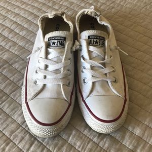White converse slip-ons
